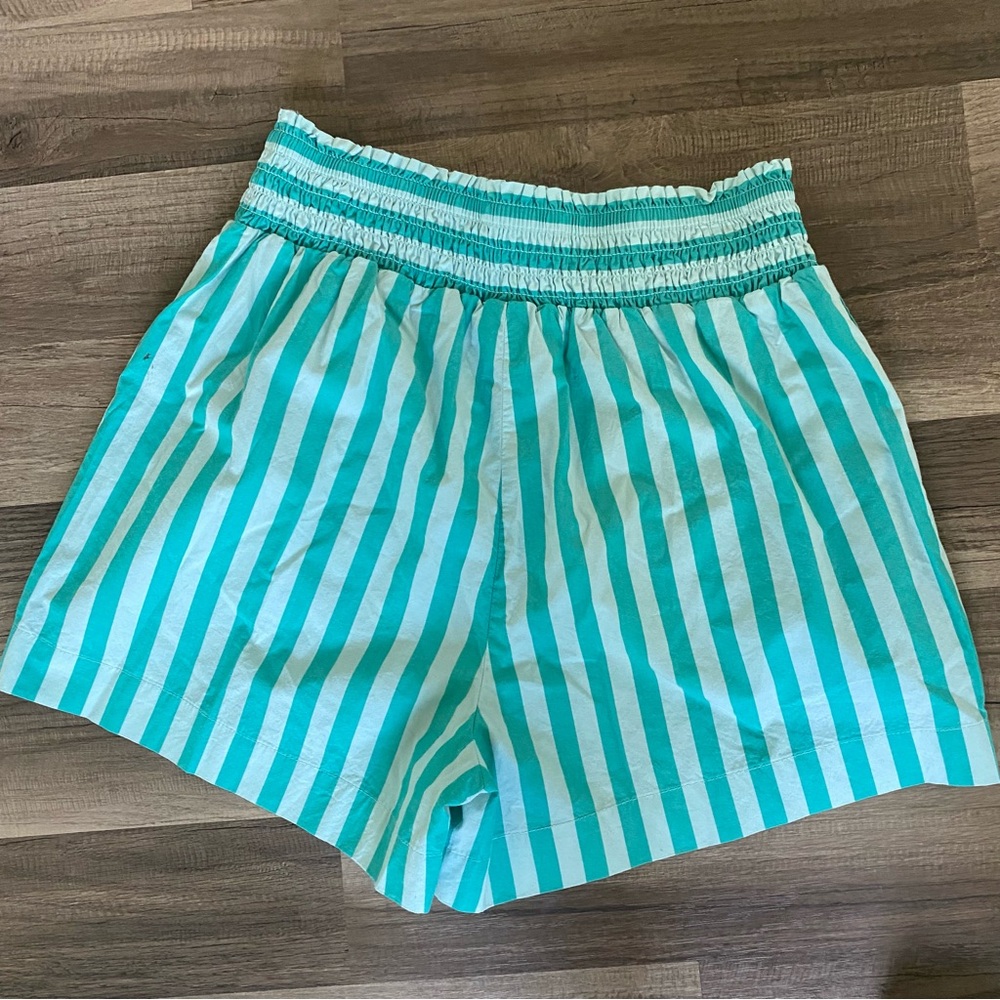Striped Teal and White Shorts size S - Picture 2 of 10